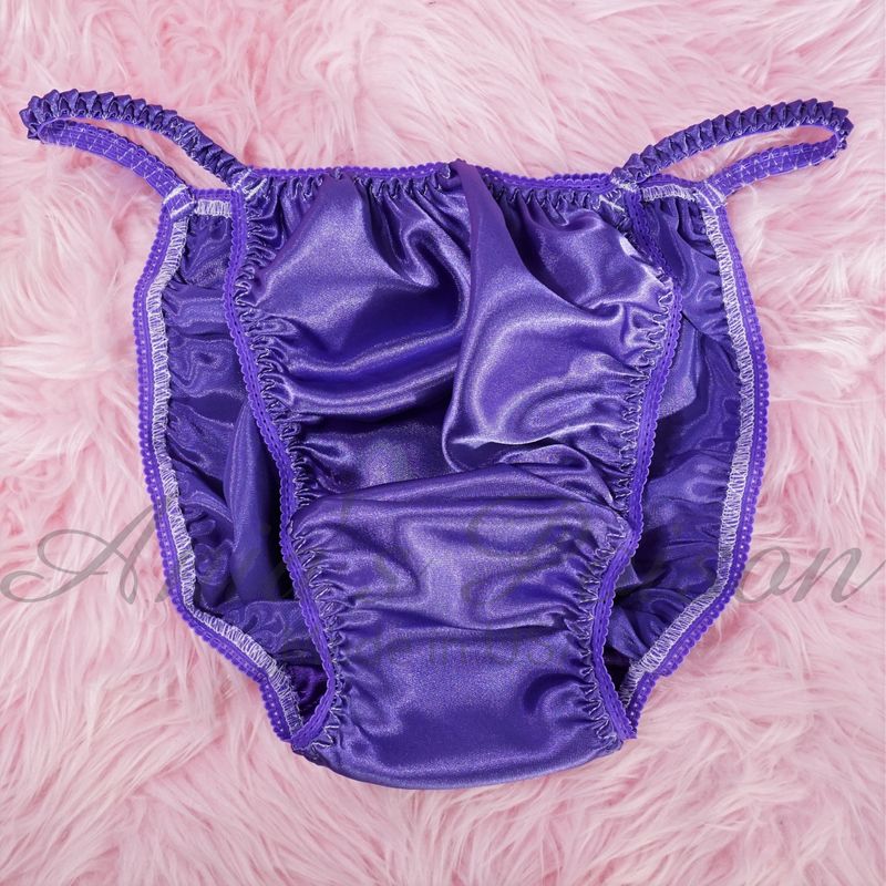 Ania's Poison String Bikini Shiny Jellybean Purple LAST CHANCE 100% polyester Sissy men's underwear panties M-XXL DEADSTOCK