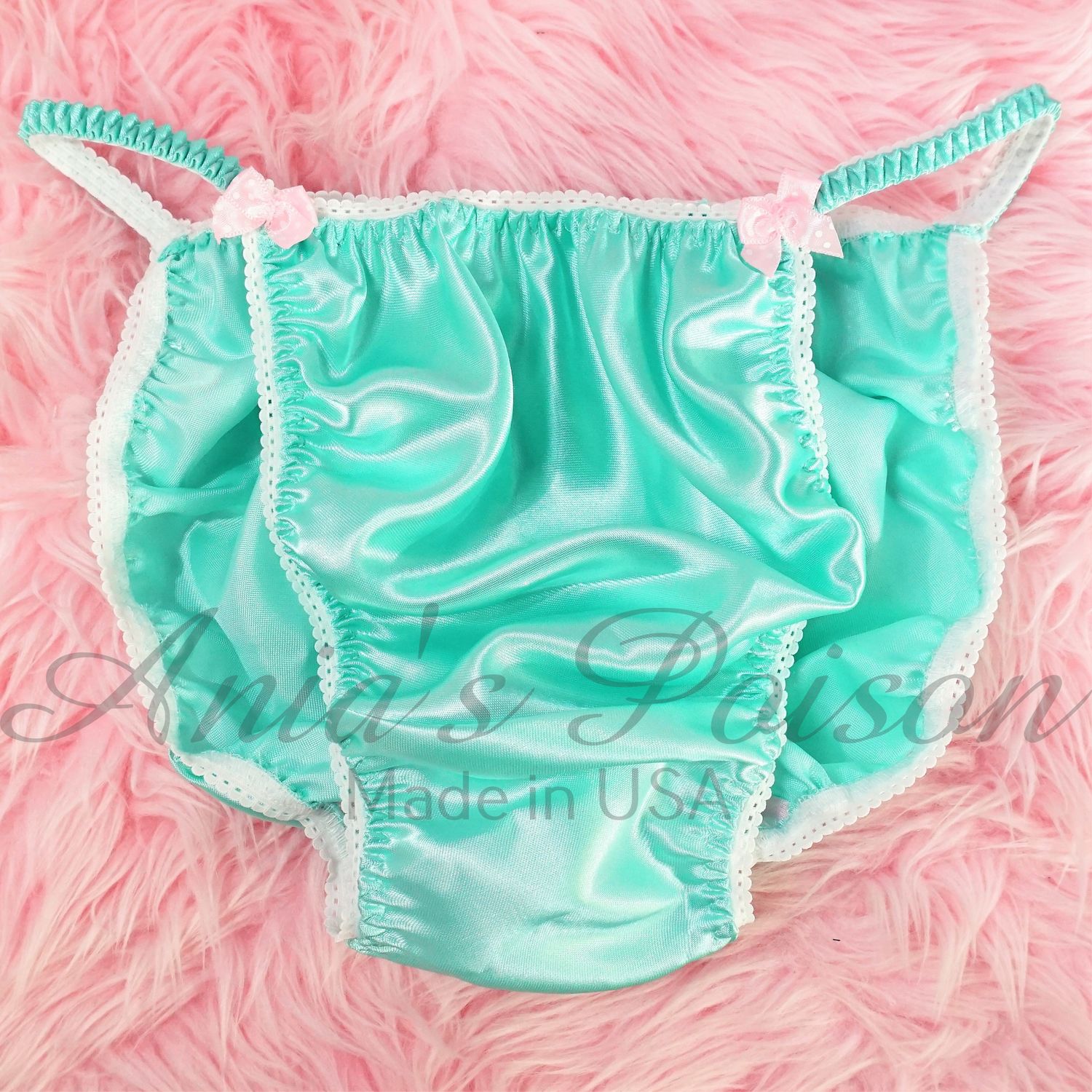 Ania's Poison String Bikini Shiny Seafoam Green LAST CHANCE 100% polyester Sissy men's underwear panties M-XXL DEADSTOCK Ania's Poison String Bikini Shiny Seafoam Green LAST CHANCE 100% polyester Sissy men's underwear panties M-XXL DEADSTOCK