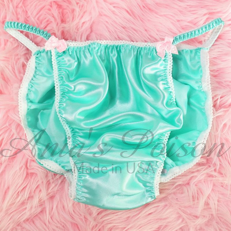 Ania's Poison String Bikini Shiny Seafoam Green LAST CHANCE 100% polyester Sissy men's underwear panties M-XXL DEADSTOCK Ania's Poison String Bikini Shiny Seafoam Green LAST CHANCE 100% polyester Sissy men's underwear panties M-XXL DEADSTOCK