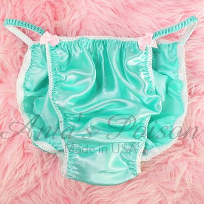 Ania's Poison String Bikini Shiny Seafoam Green LAST CHANCE 100% polyester Sissy men's underwear panties M-XXL DEADSTOCK Ania's Poison String Bikini Shiny Seafoam Green LAST CHANCE 100% polyester Sissy men's underwear panties M-XXL DEADSTOCK