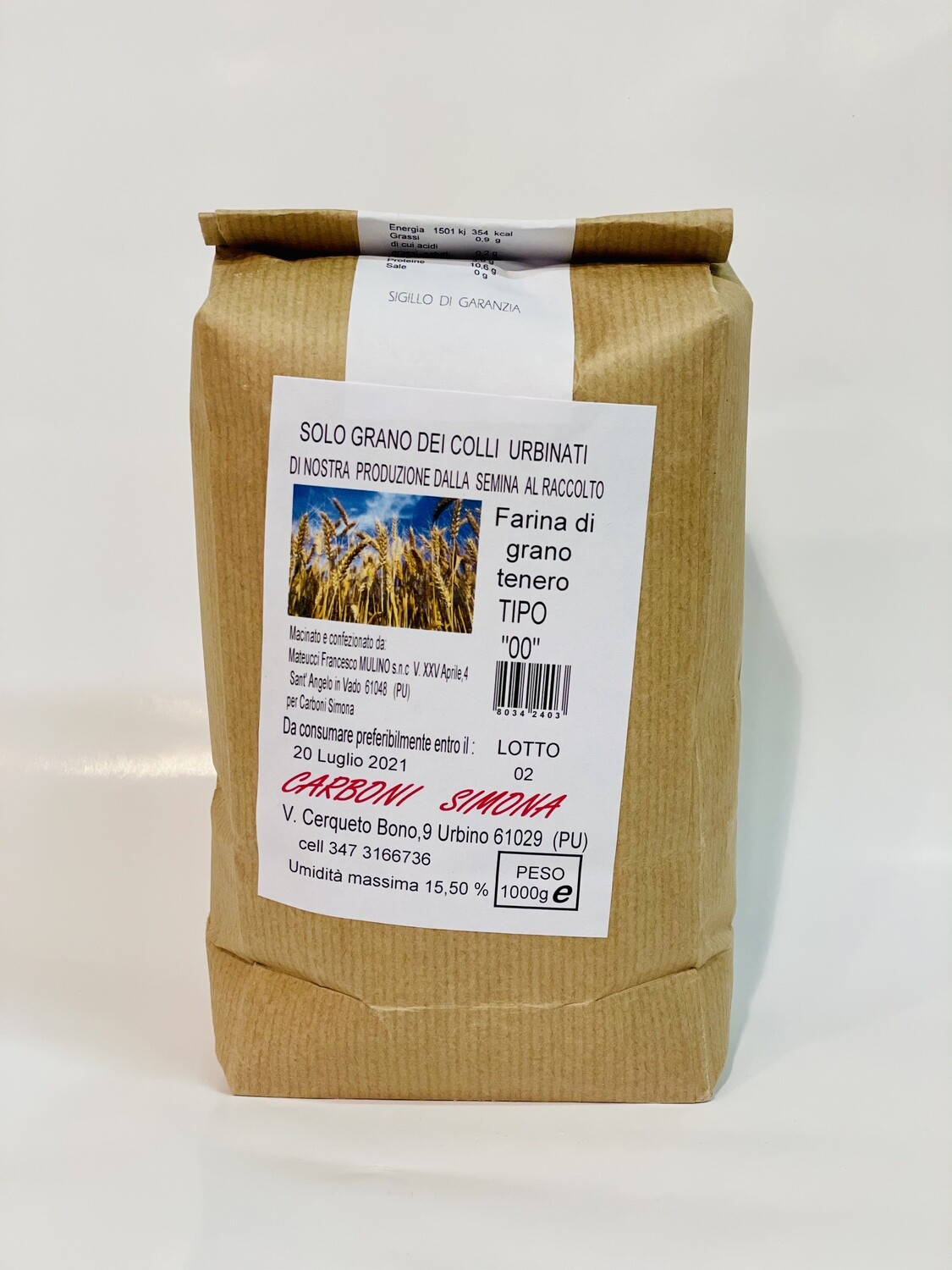 Farina di grano tenero TIPO "00" CARBONI SIMONA 1 kg