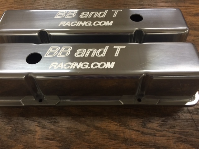 SBC BB&amp;T RACING LOGO VALVE COVERS