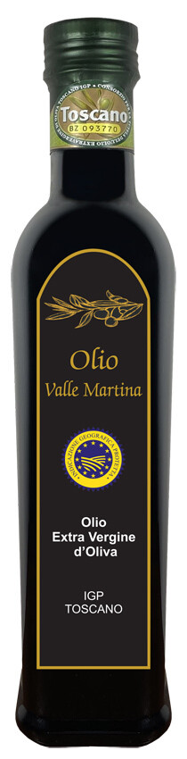 Bottiglia 0,50 LT. Olio Extravergine IGP Toscano Certificato Valle Martina