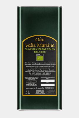 Lattina 5 LT. Olio Extravergine IGP Toscano Certificato Valle Martina
