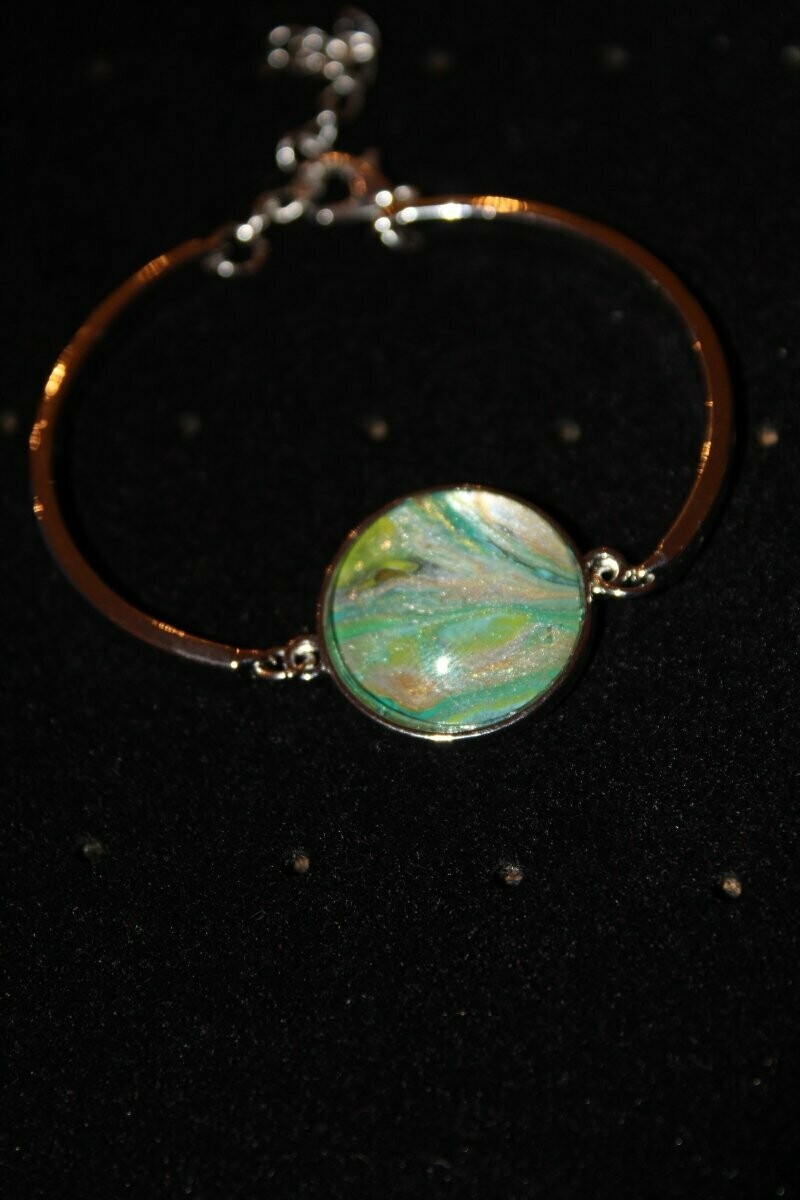 Armband grün/gold/silber