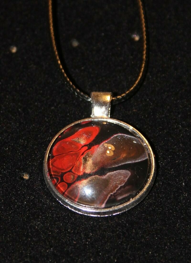 Kette rot/schwarz/silber