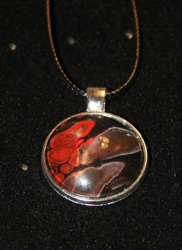 Kette rot/schwarz/silber