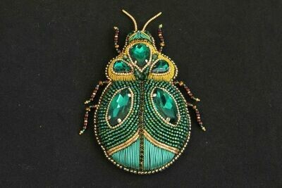 Handmade brooch "Emerald"