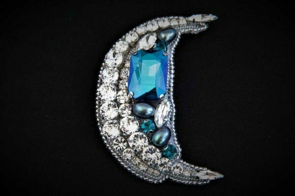 Brooch with crystals "Starry Sky"