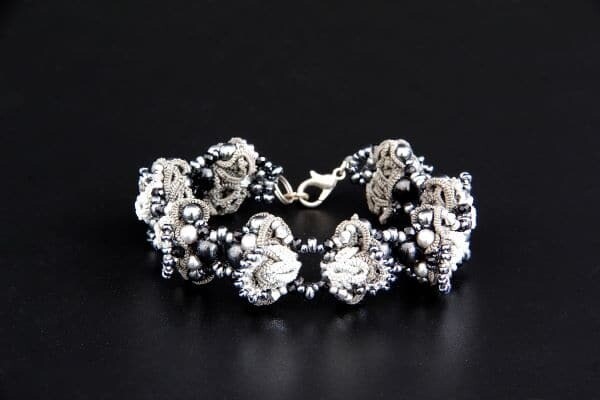 ​Multilace bracelet "Silver Crystal"