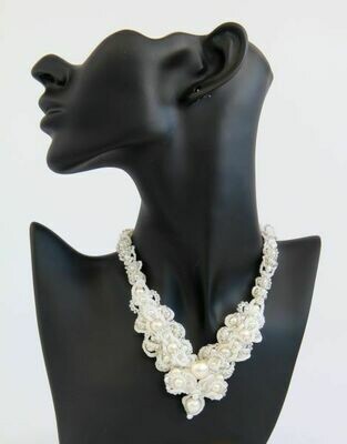 Necklace "Wedding" lace with pearls