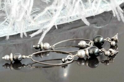 ​Earrings with pearls "Minimalist-small"