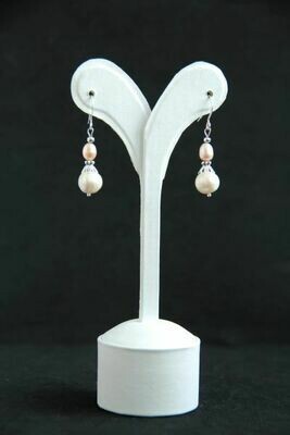 ​Earrings with natural pearls "Dual Drops"