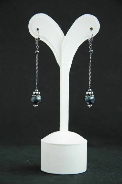 Earrings with natural pearls "Drop & Chain"