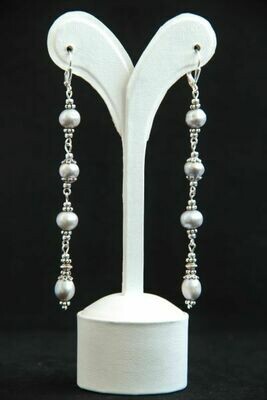 ​Earrings with natural pearls "Silver Drops"