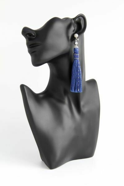 Earrings-tassels blue "Electric"