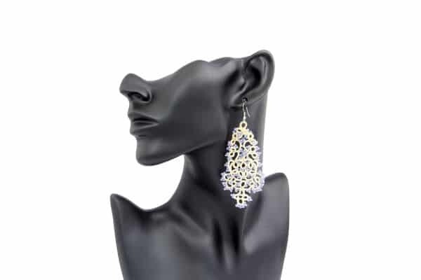 ​Lace earrings "Cream openwork"