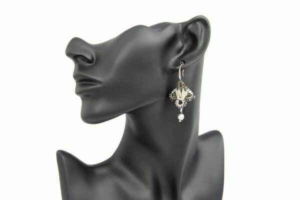 Lacy earrings "Silver Crystal"