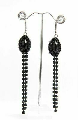 ​Earrings with crystals "Black Chain"