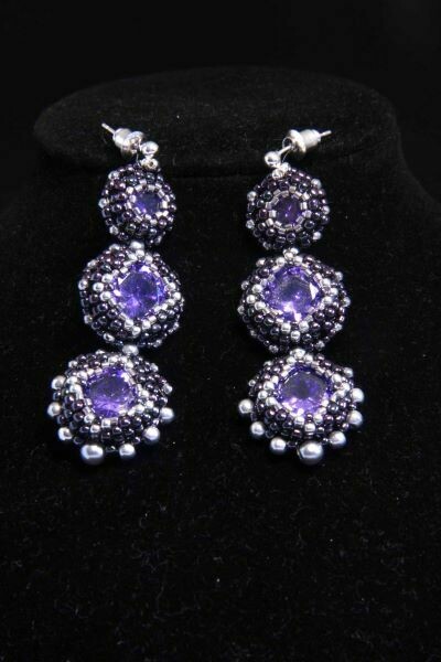​Earrings with crystals "Violet"