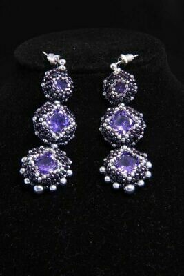 ​Earrings with crystals "Violet"