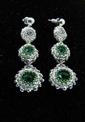 ​Earrings with crystals "Emerald"