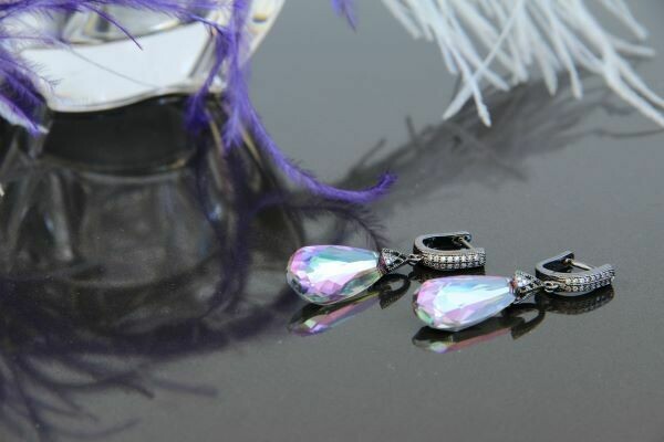 ​Earrings with crystals "Rainbow"