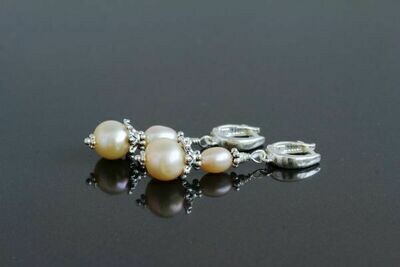 Earrings with natural pearls "Sakura"