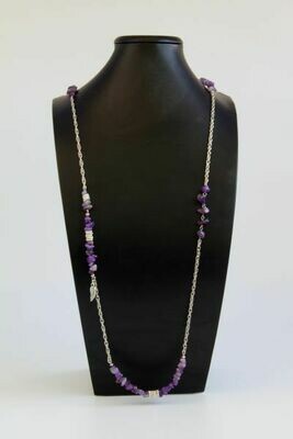 Long necklace with amethyst​ "Carmelita"