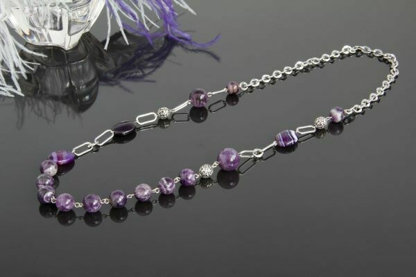 Necklace with amethyst "Agata"