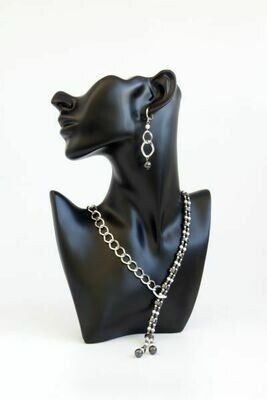 Set with pearls and hematite "Adeline"