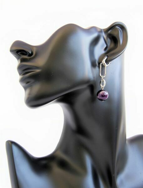 Earrings with natural amethyst "Agata"