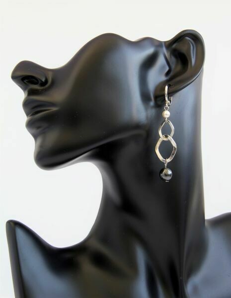 Earrings with natural hematite "Adeline"