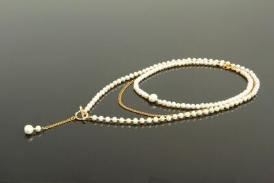Layered chain necklace with pearls​ with pearls "Belinda"