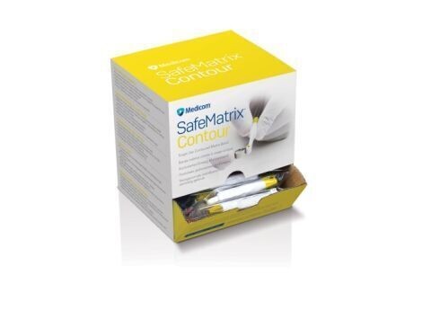 SafeMatrix Wide Matrix Bands, 50/Pkg 4.5mm Contoured Narrow Yellow Pack of 50 - Medicom
