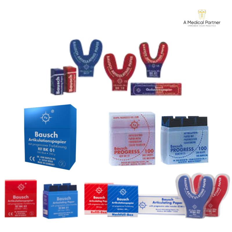 Bausch Articulating Paper - BK-53 Horseshoe Dispenser Blue 50 pieces