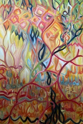 Singing the pattern, oil on canvas board