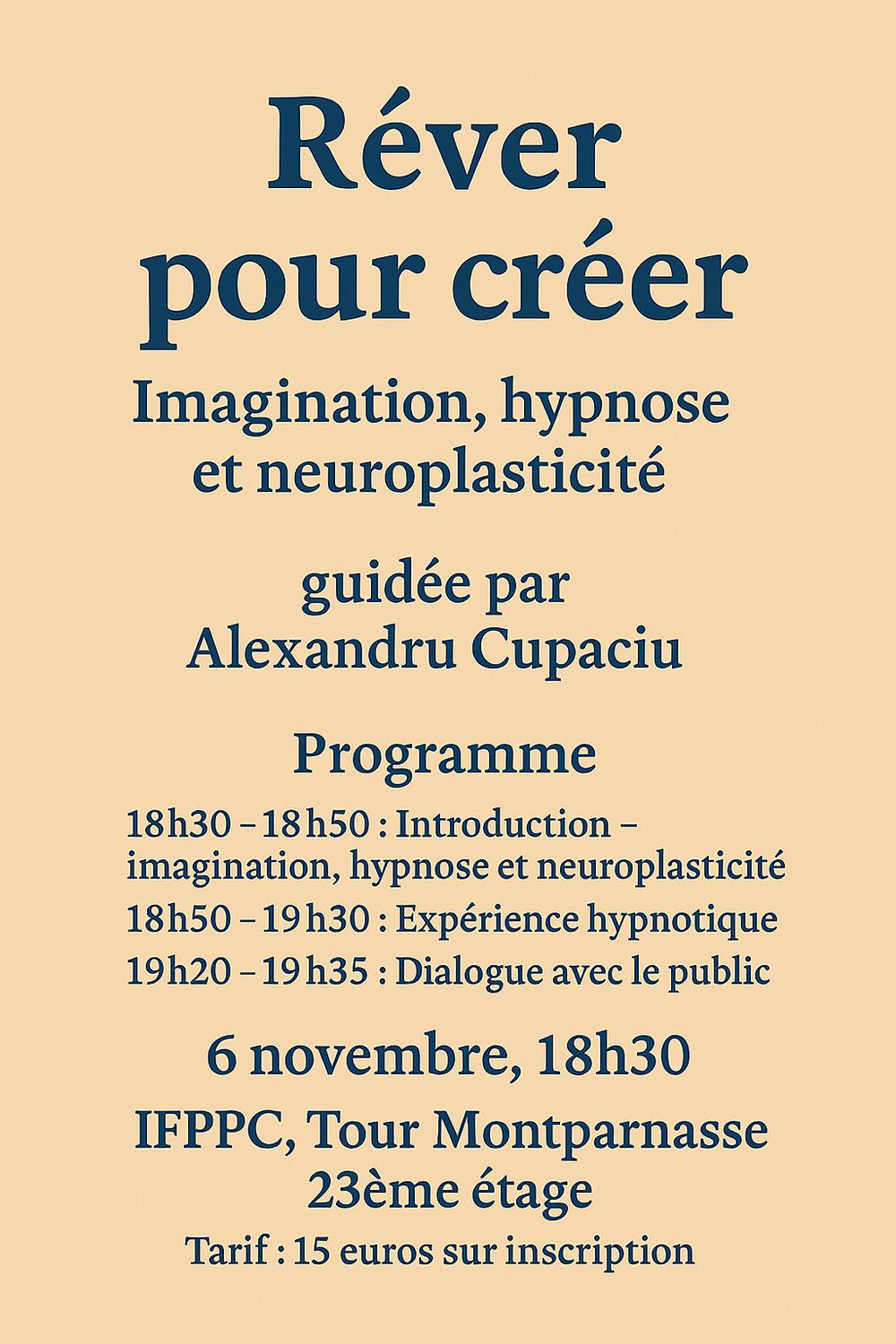 Atelier hypnose & art - Dr Alexandru CUPACIU