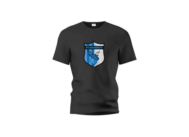 T shirt Noir FC Souen écusson  bleu