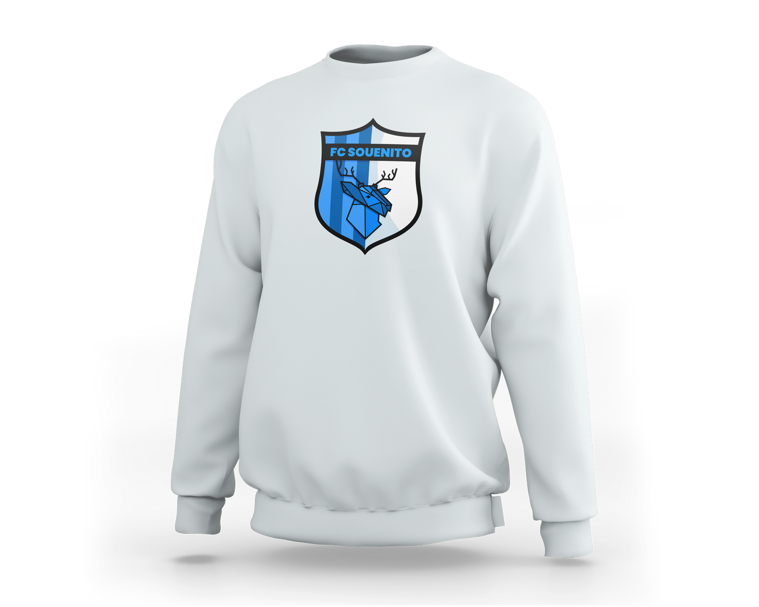 Pull  Blanc Fc souen écusson  bleu