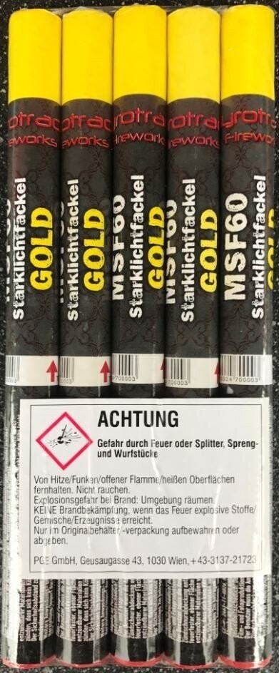 Magnesiumfackel gelb 60 sec, mit Rauch (einzeln)