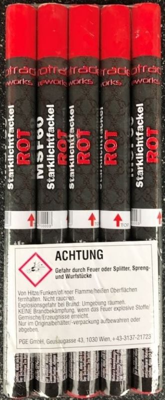 Magnesiumfackel rot 60 sec, mit Rauch (einzeln) Magnesiumfackel rot 60 sec, mit Rauch (einzeln)