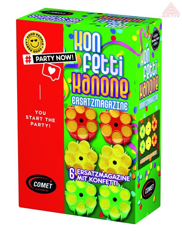 Ersatzmunition für Konfetti-Pistole 6 x 6 Schuss in Faltschachtel