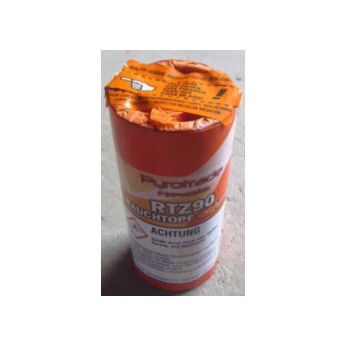 Rauchtopf Orange mit Zündschnur