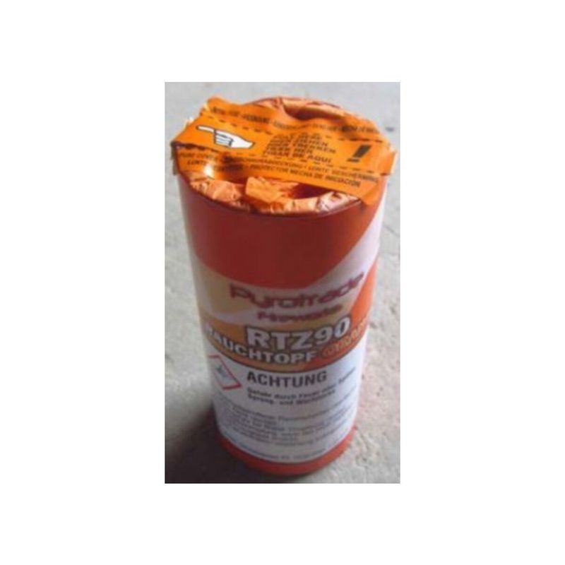 Rauchtopf Orange mit Zündschnur Rauchtopf Orange mit Zündschnur