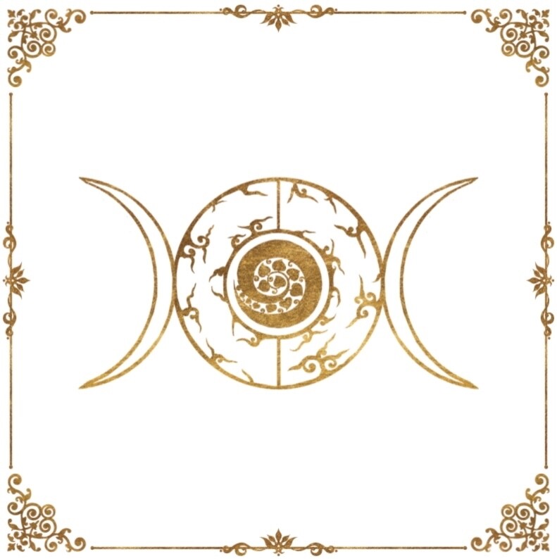 Lenormand / Tarot Tuch Dreier-Mond Logo 60x60 cm
