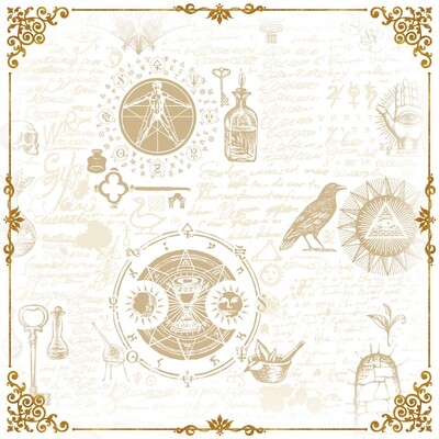 Lenormand / Tarot Tuch Magische-Symbole Weiss Lenormand / Tarot Tuch Magische-Symbole Weiss