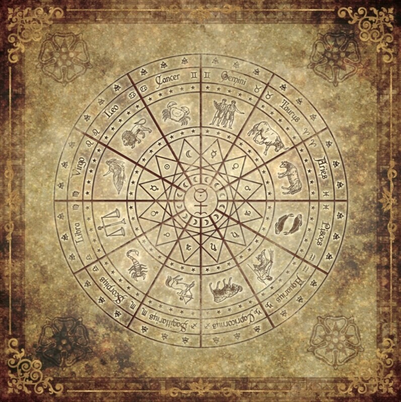 Lenormand / Tarot Tuch Astroradix-Antique /  B- WARE ARTIKEL