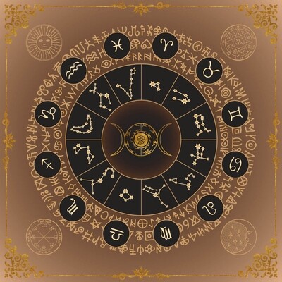 Lenormand / Tarot Tuch Sternzeichen-Kreis Lenormand / Tarot Tuch Sternzeichen-Kreis