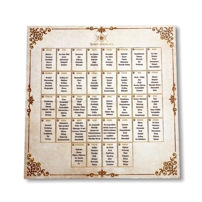 Lenormand Häuserschablone 8er Tafel Tuch 60x60 cm